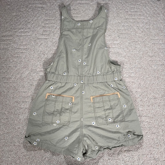 Pilcro Olive Green Embroidered Short Overalls - Picture 8 of 9